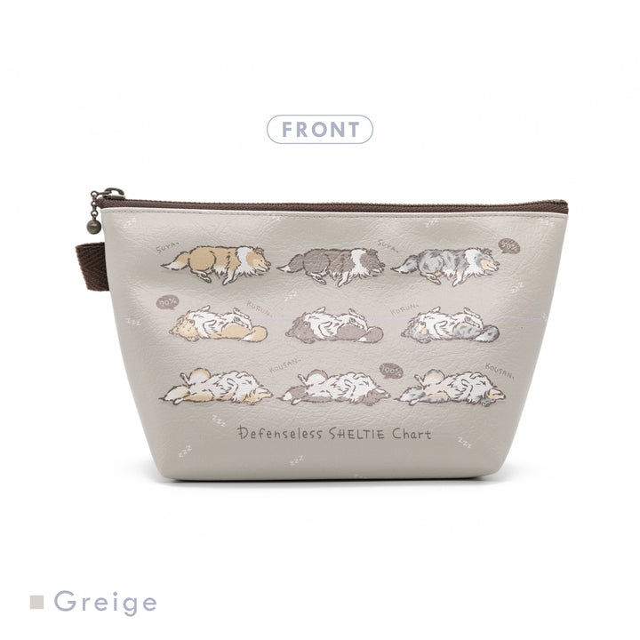 無防備シェルティチャート 三角ポーチ 表 Greige (グレージュ)