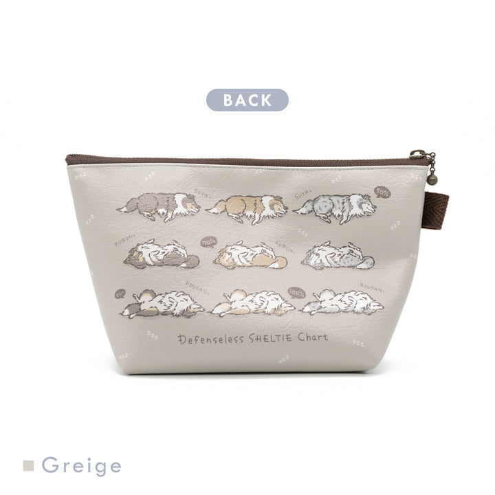 無防備シェルティチャート 三角ポーチ 裏 Greige (グレージュ)
