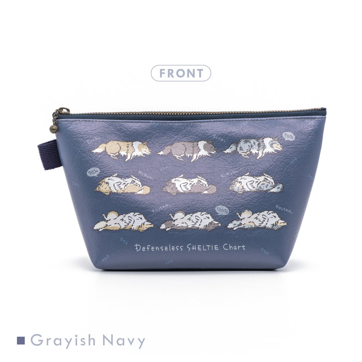 無防備シェルティチャート 三角ポーチ 表 Grayish Navy (グレイッシュネイビー)