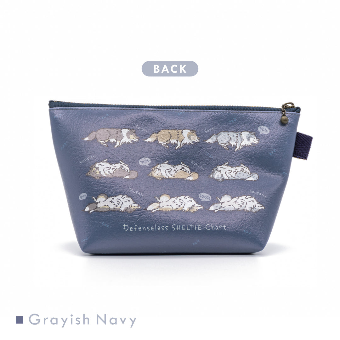 無防備シェルティチャート 三角ポーチ 裏 Grayish Navy (グレイッシュネイビー)
