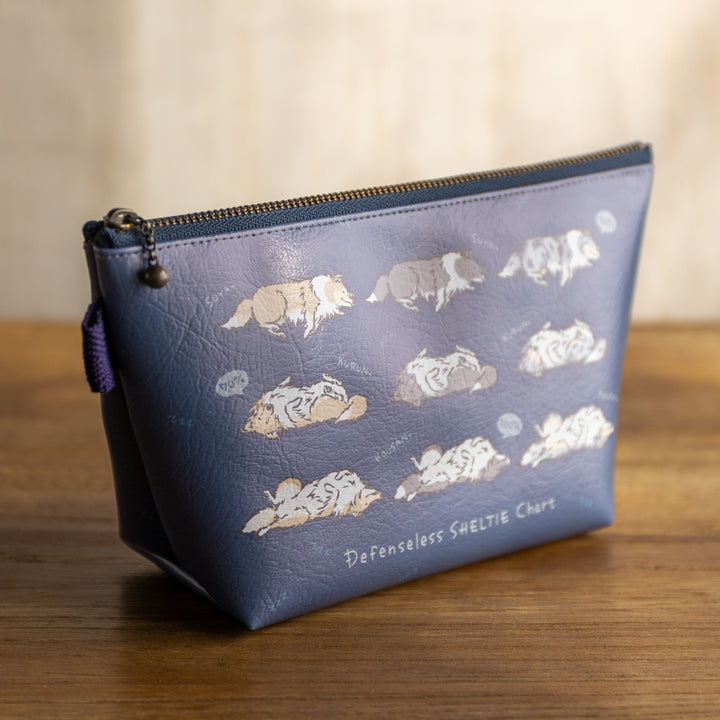 無防備シェルティチャート 三角ポーチ 表 Grayish Navy (グレイッシュネイビー)