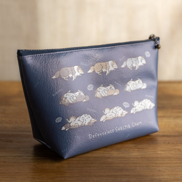 無防備シェルティチャート 三角ポーチ 裏 Grayish Navy (グレイッシュネイビー)