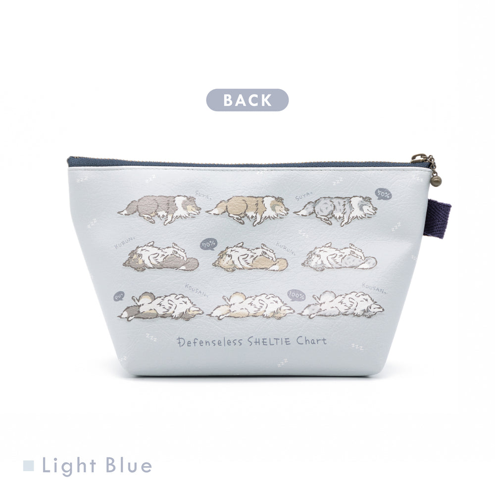 無防備シェルティチャート 三角ポーチ 裏 Light Blue (ライトブルー)
