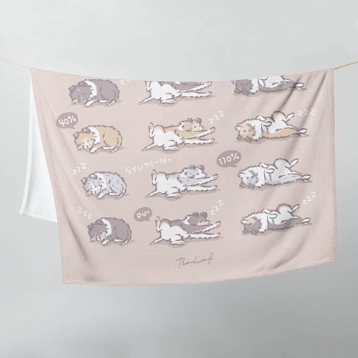 無防備シェルティパピーチャート ふわふわBIGブランケット Beige Rose (ベージュローゼ)