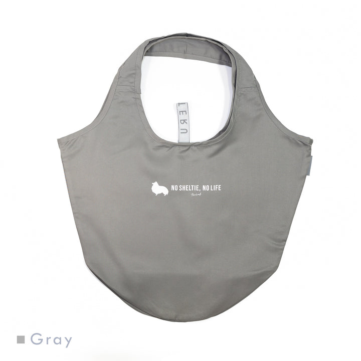 NO SHELTIE, NO LIFE 垂れ耳シェルティ マルシェバッグ Gray (グレー)