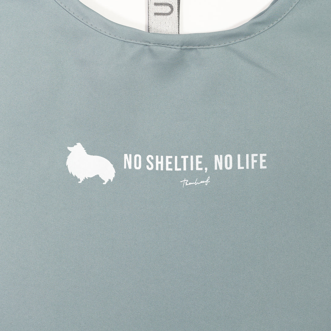 NO SHELTIE, NO LIFE 垂れ耳シェルティ マルシェバッグ Mint Blue (ミントブルー)