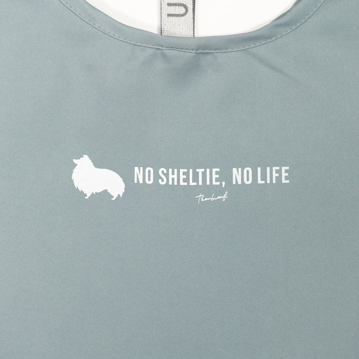 NO SHELTIE, NO LIFE 垂れ耳シェルティ マルシェバッグ Mint Blue (ミントブルー)