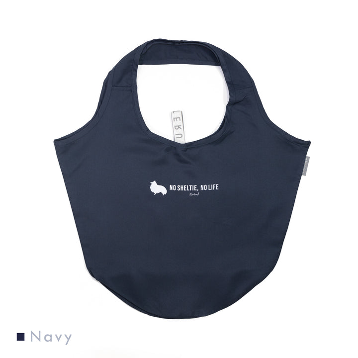 NO SHELTIE, NO LIFE 立ち耳シェルティ マルシェバッグ Navy (ネイビー)