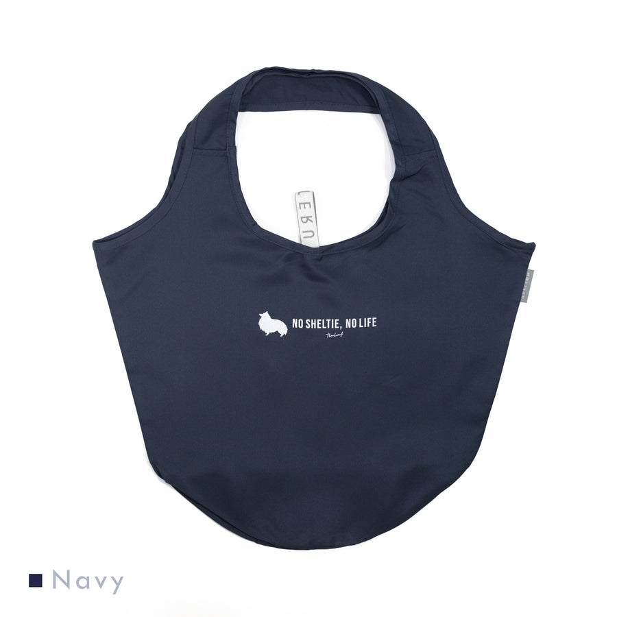 NO SHELTIE, NO LIFE 立ち耳シェルティ マルシェバッグ Navy (ネイビー)