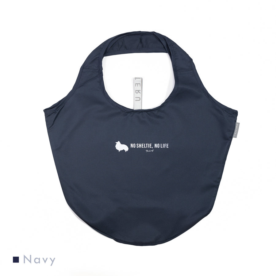 NO SHELTIE, NO LIFE 垂れ耳シェルティ マルシェバッグ Navy (ネイビー)
