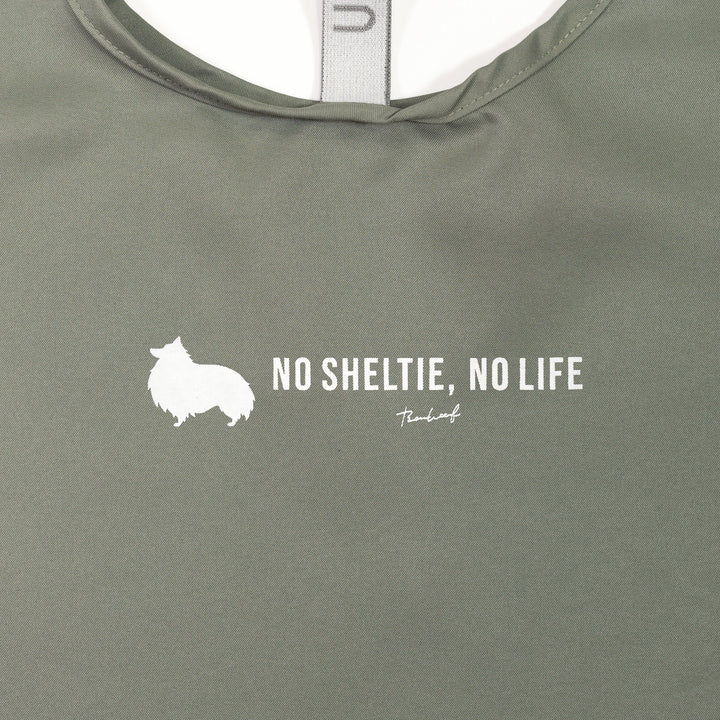 NO SHELTIE, NO LIFE 立ち耳シェルティ マルシェバッグ Sage Green (セージグリーン)