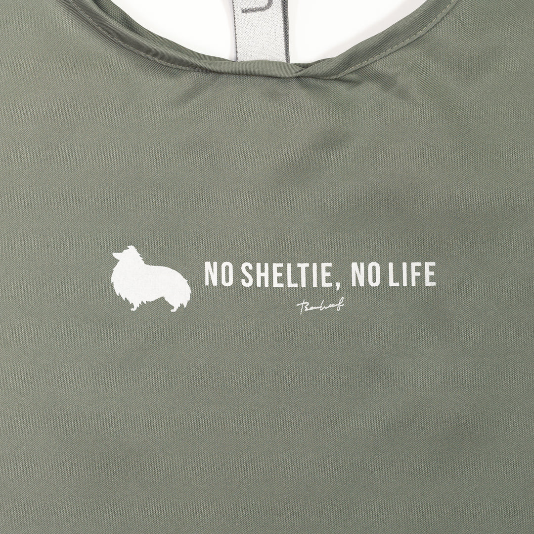 NO SHELTIE, NO LIFE 垂れ耳シェルティ マルシェバッグ Sage Green (セージグリーン)