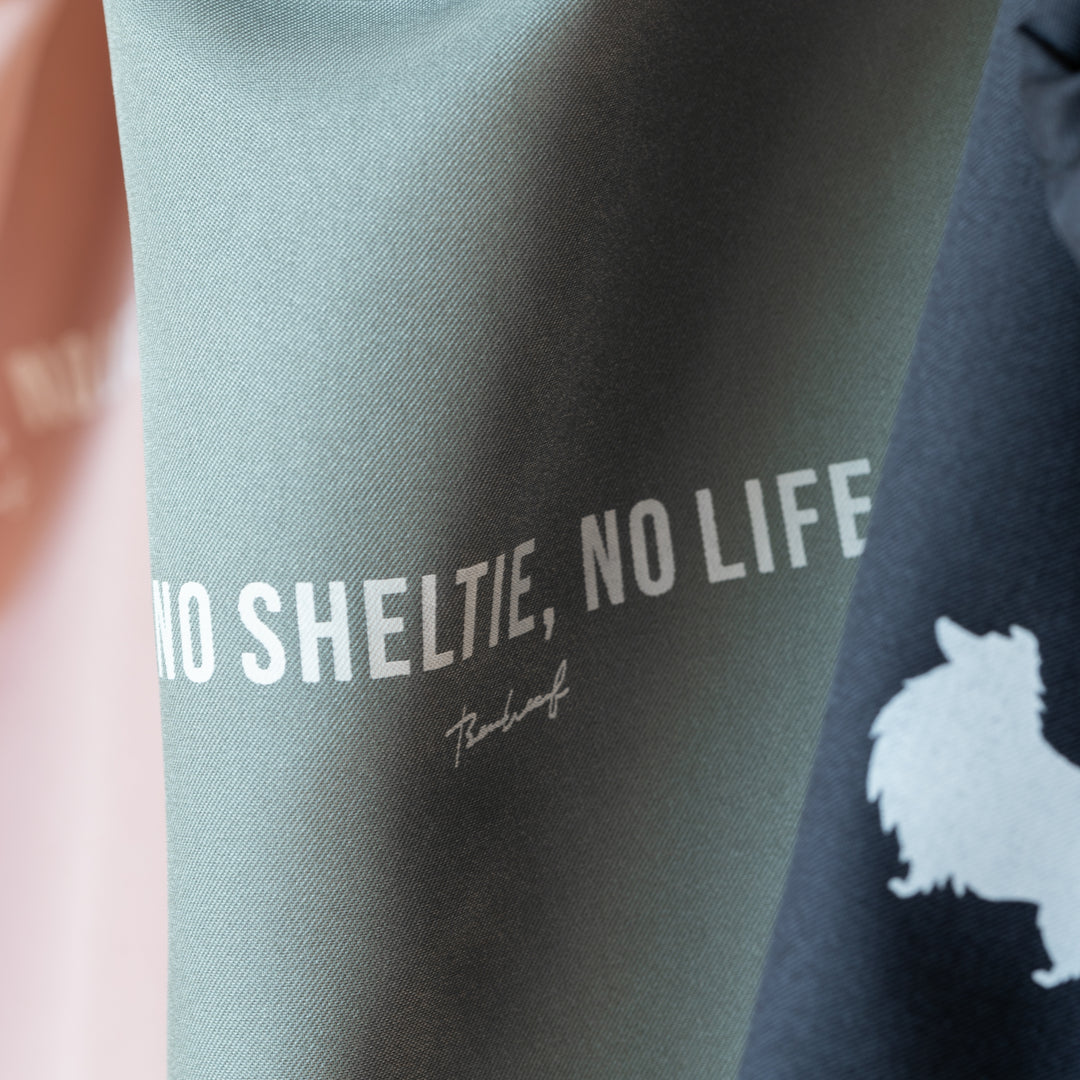 シェットランドシープドッグ 垂れ耳シェルティ マルシェバッグ 折り畳み エコバッグ (NO SHELTIE, NO LIFE)