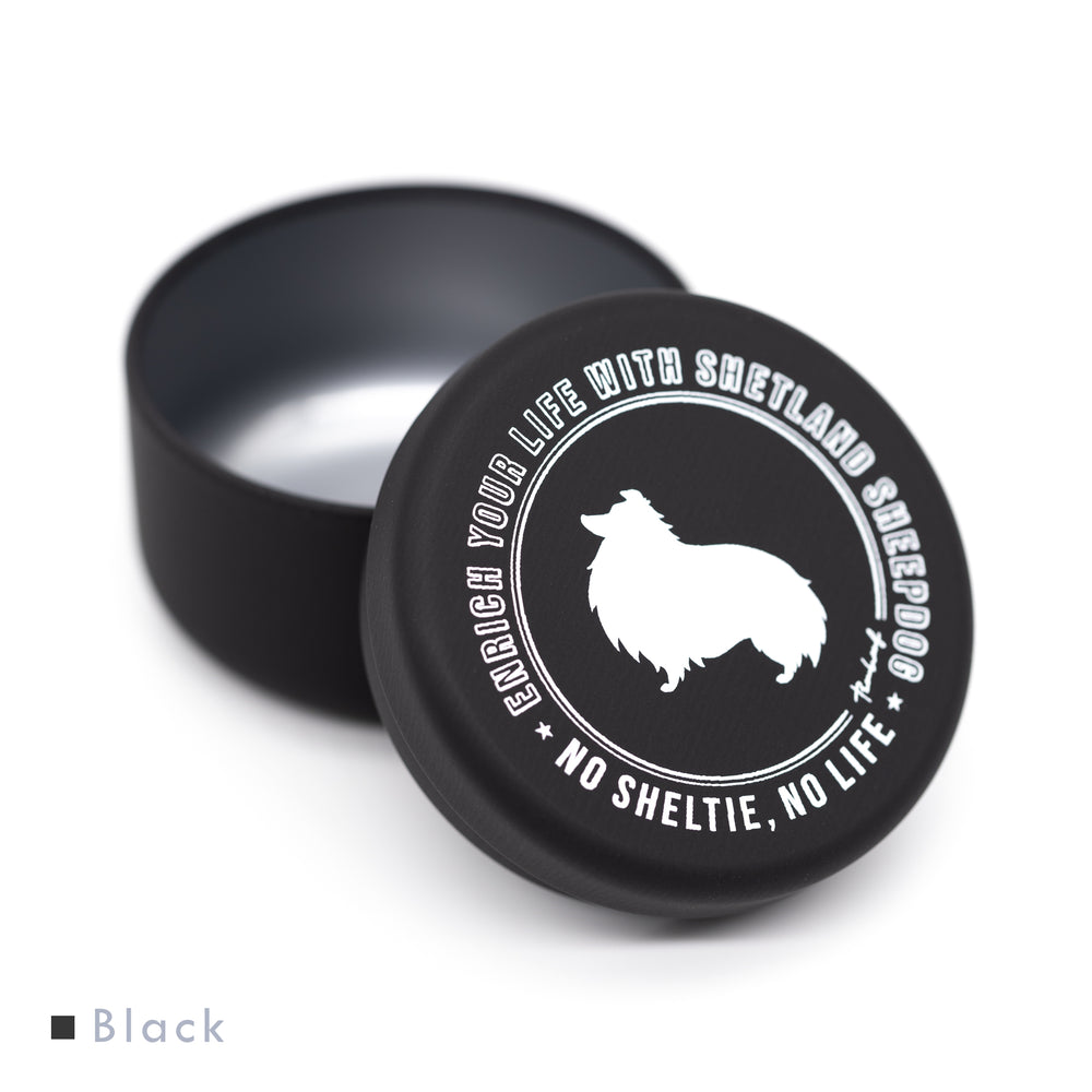 NO SHELTIE, NO LIFE 垂れ耳シェルティ プチ缶 Black (ブラック)