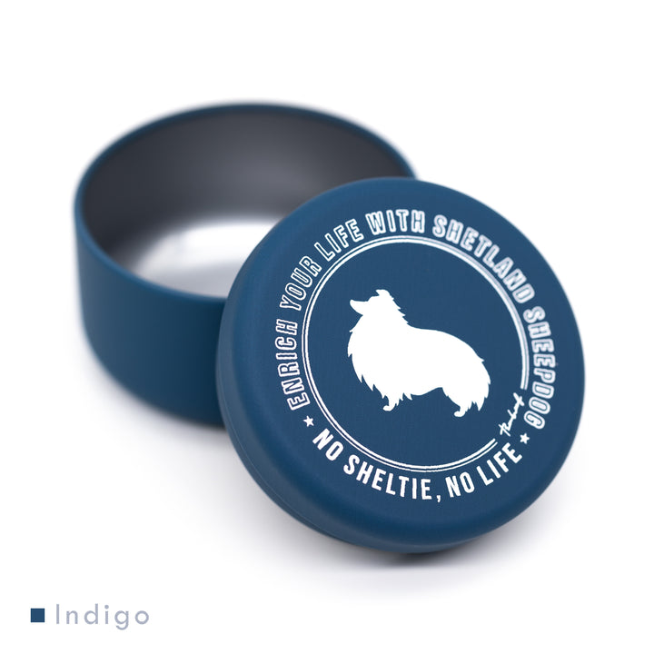 NO SHELTIE, NO LIFE 垂れ耳シェルティ プチ缶 Indigo (インディゴ)