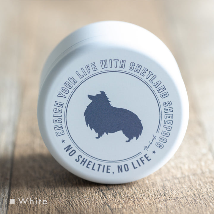 NO SHELTIE, NO LIFE 垂れ耳シェルティ プチ缶 White (ホワイト)