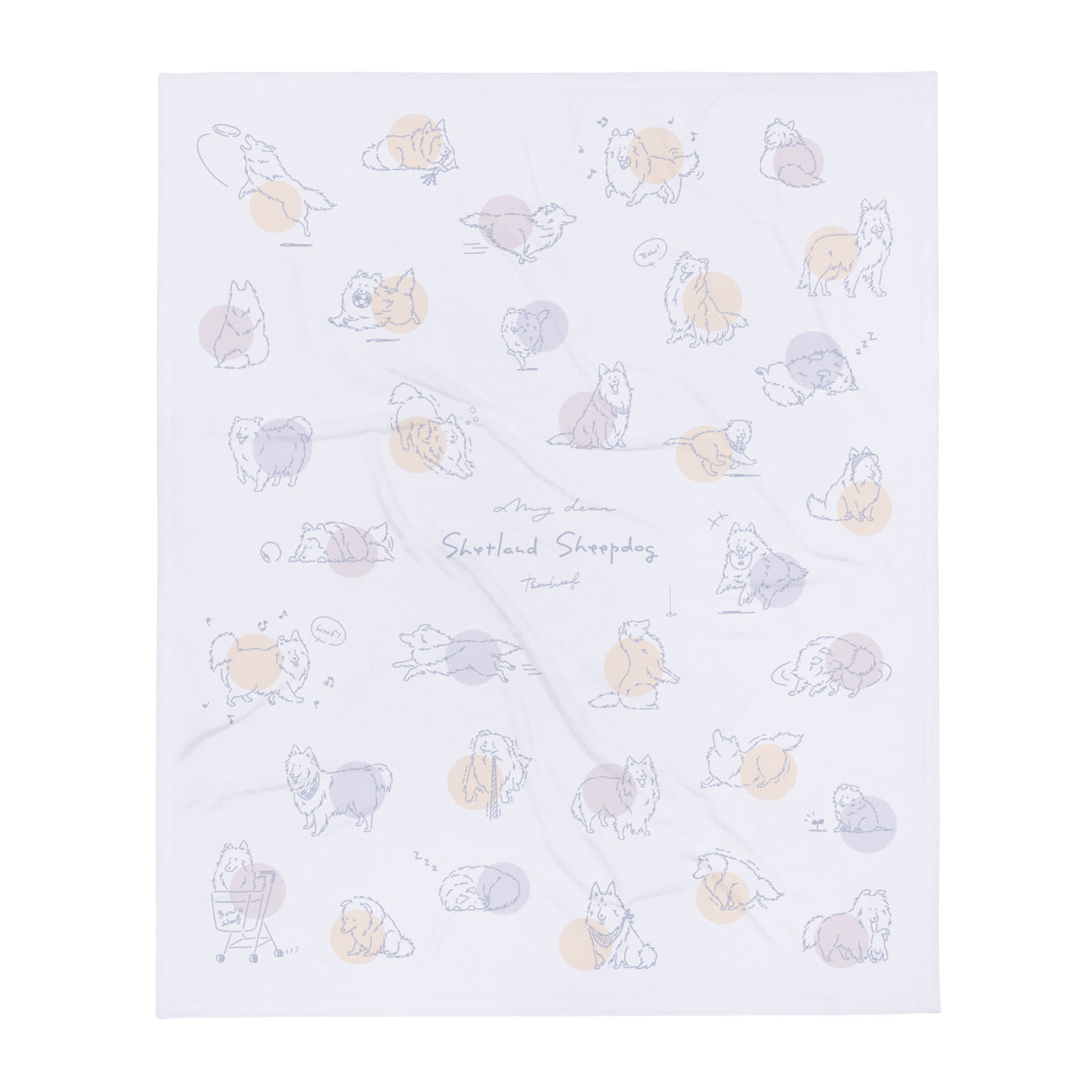わらわらシェルティコレクション ふわふわBIGブランケット Pale Blue Gray (ペールブルーグレー)