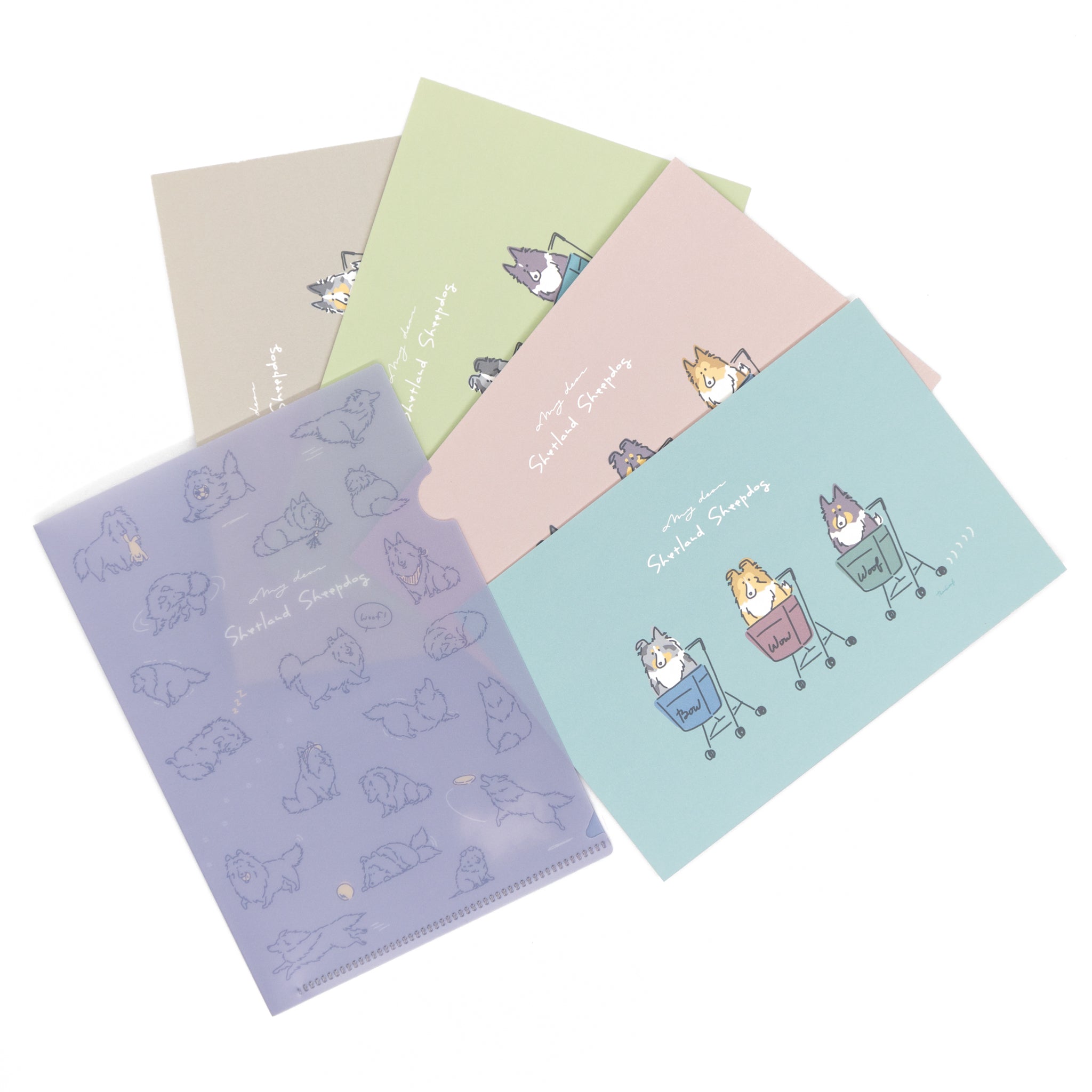 dear ポストカード シェルティカート御一行さま | ポストカードセット – BowWoof Shop