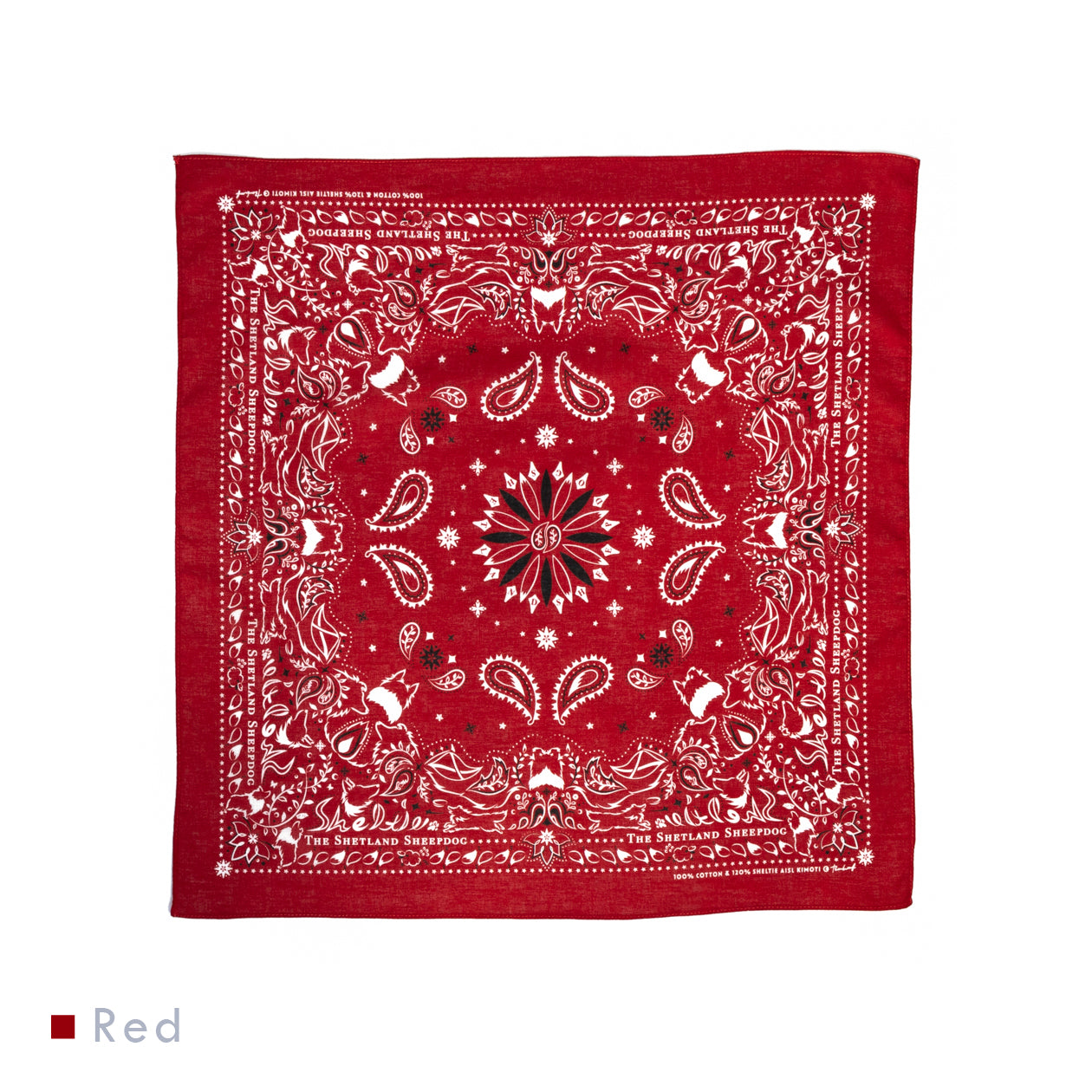 ペイズリー柄シェルティ| バンダナ【シェルティグッズ専門店