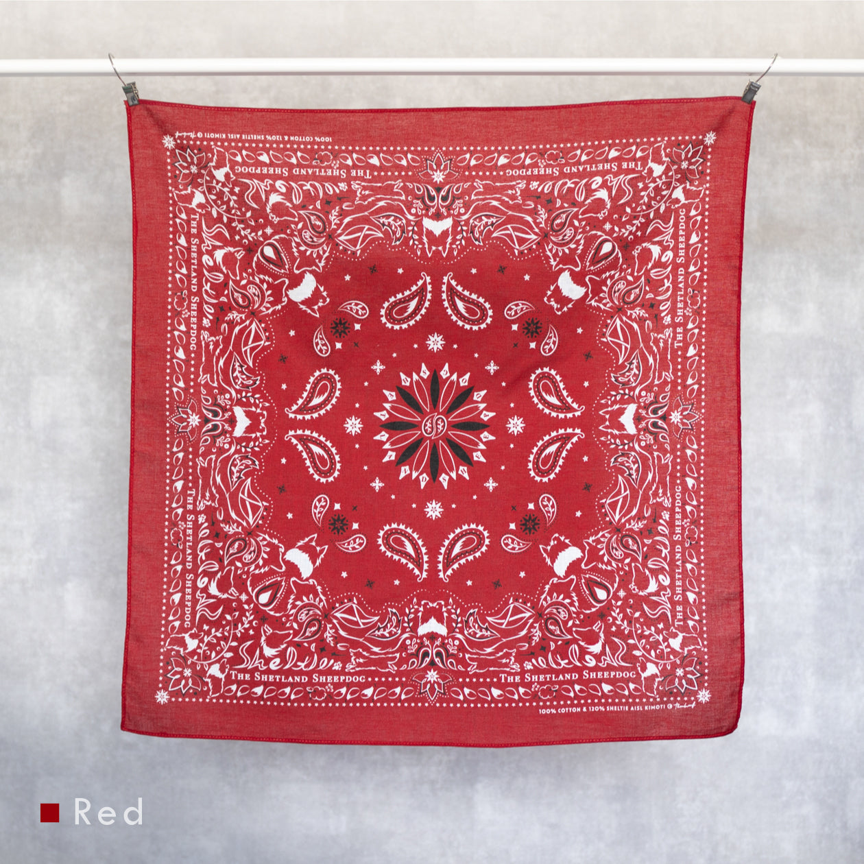 ペイズリー柄シェルティ| バンダナ【シェルティグッズ専門店 BowWoof