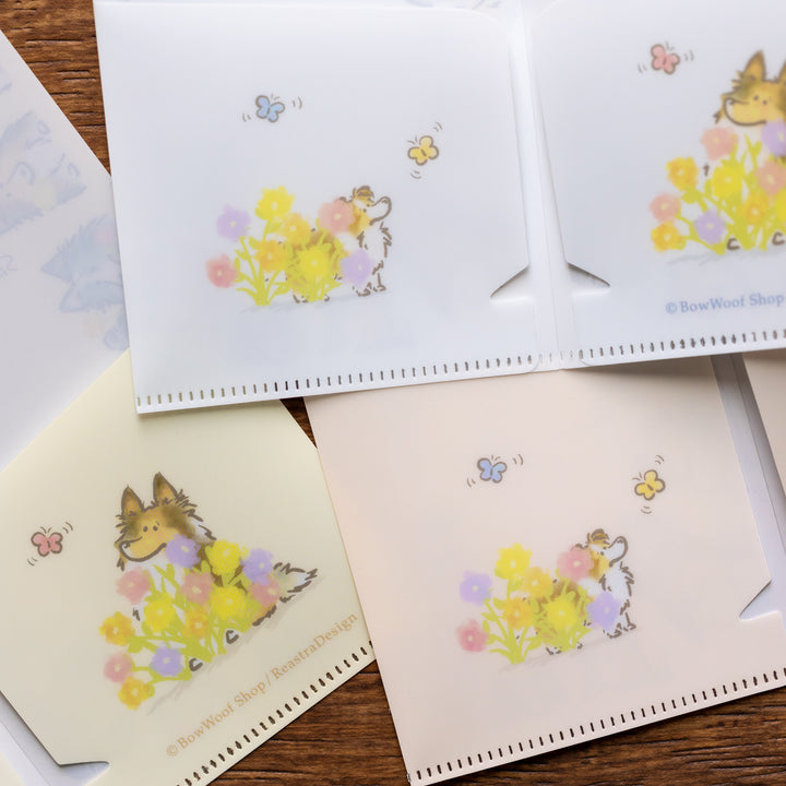 ひょっこりシェルティとお花 | チケットホルダー