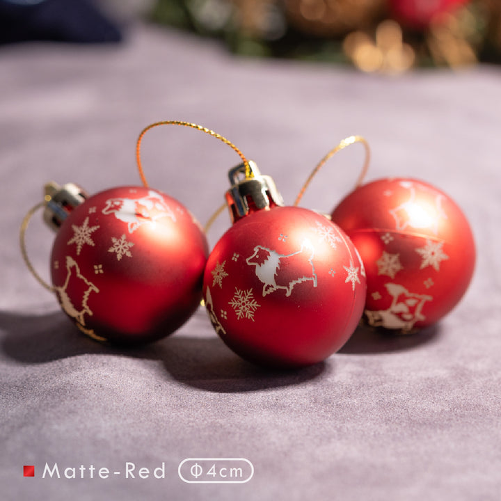 冬のおさんぽシェルティ | ボールオーナメント【3個セット】