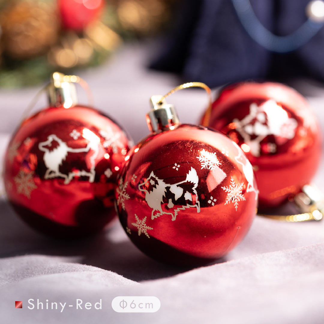 冬のおさんぽシェルティ | ボールオーナメント【3個セット】