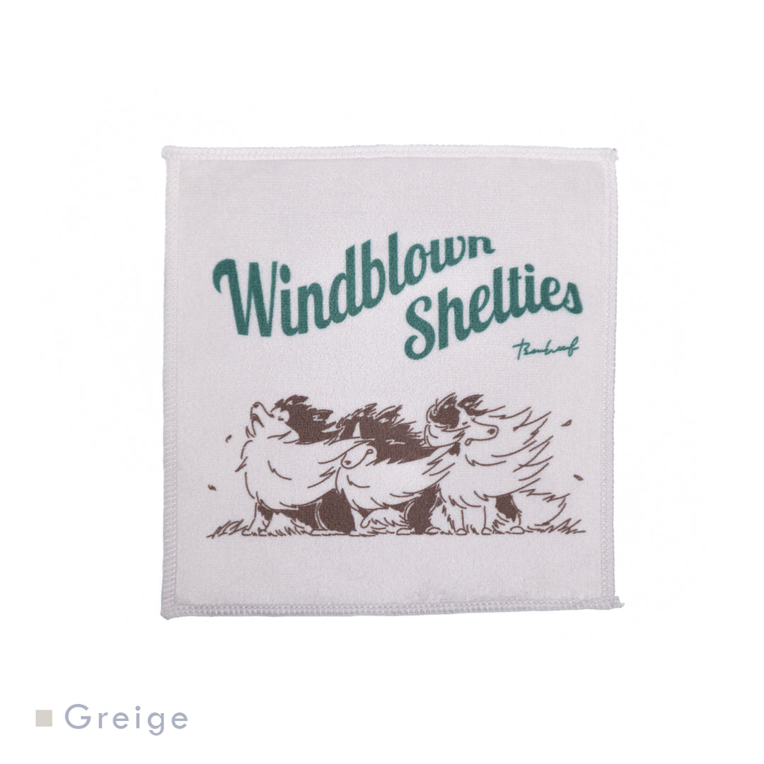 Windblown Shelties | マイクロファイバータオルハンカチ