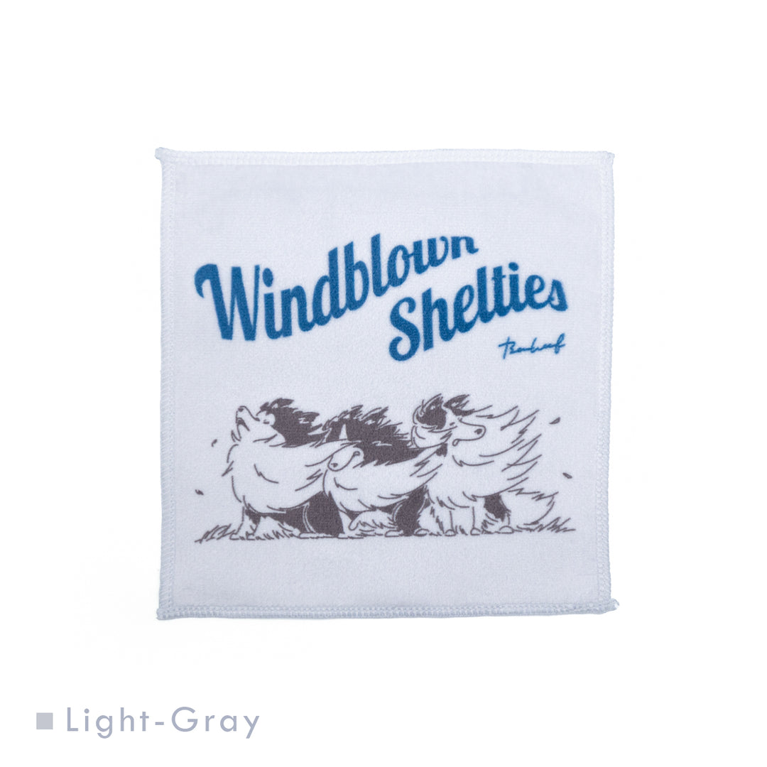 Windblown Shelties | マイクロファイバータオルハンカチ