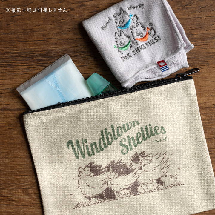 Windblown Shelties | キャンバスフラットポーチ