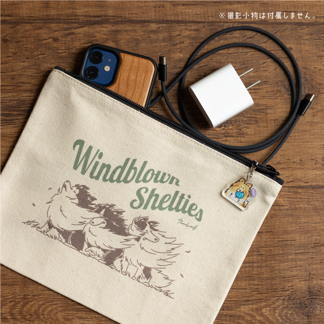 Windblown Shelties | キャンバスフラットポーチ
