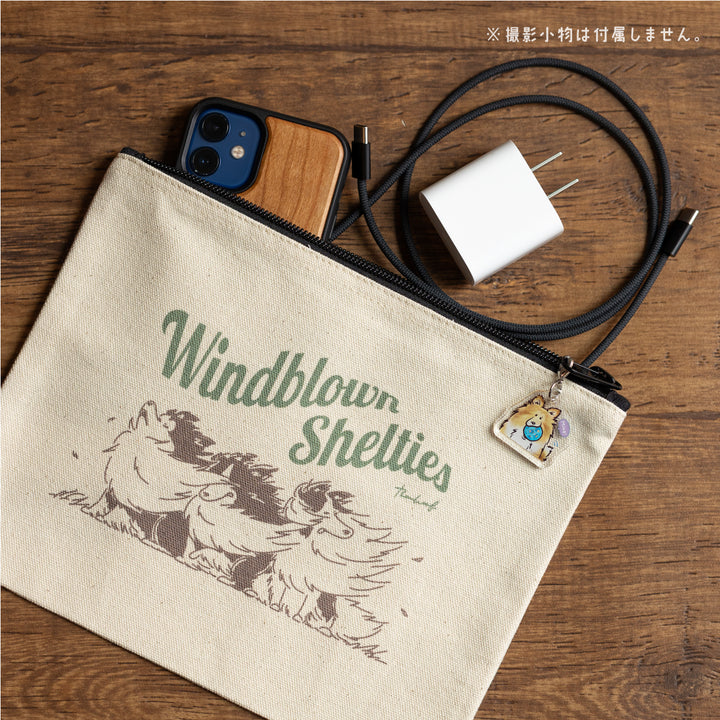 Windblown Shelties | キャンバスフラットポーチ