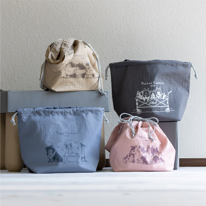 Velcro Shelties | 2way保冷巾着バッグ