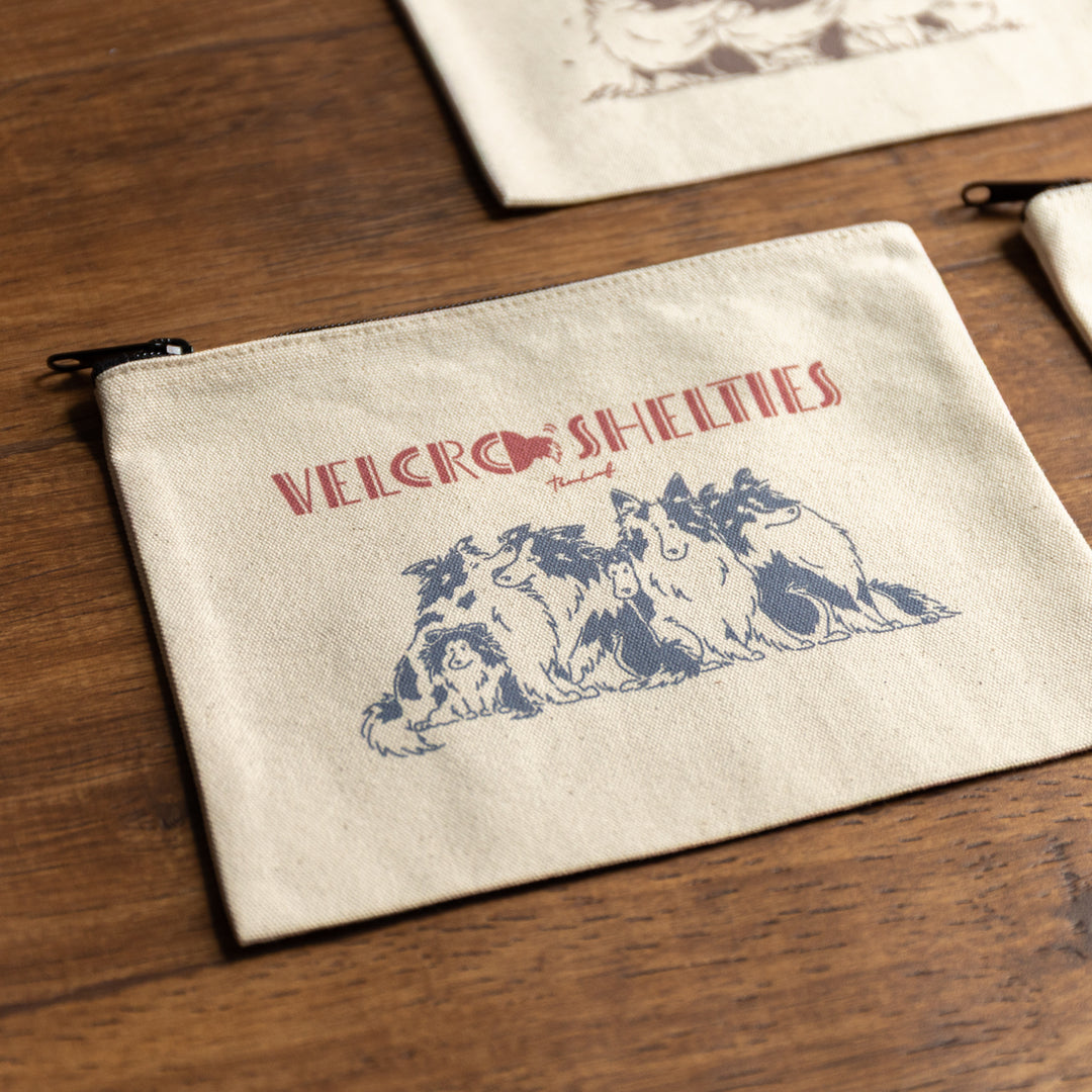 Velcro Shelties | キャンバスフラットポーチ