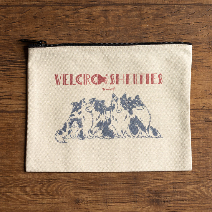 Velcro Shelties | キャンバスフラットポーチ