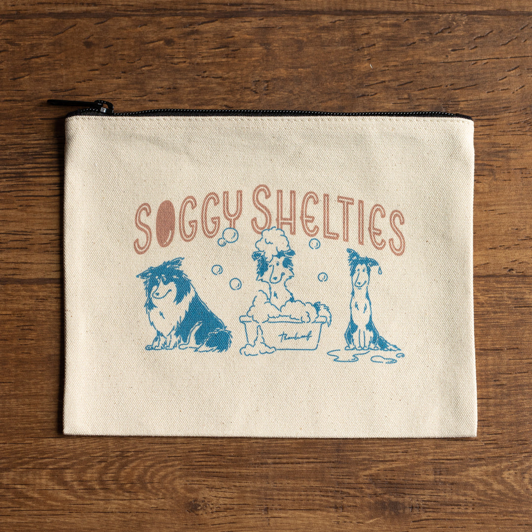 Soggy Shelties | キャンバスフラットポーチ