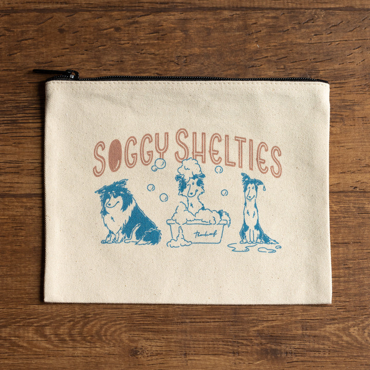 Soggy Shelties | キャンバスフラットポーチ