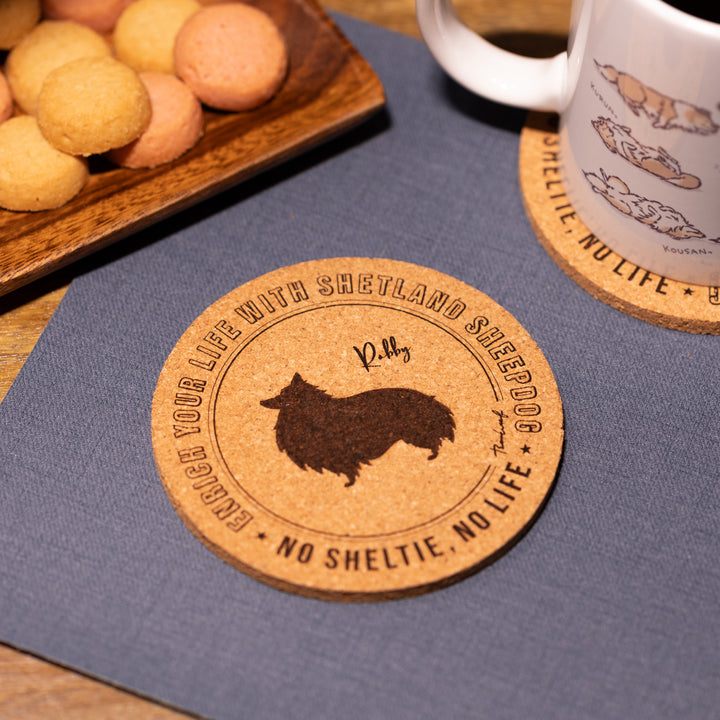 【名入れ専用】NO SHELTIE, NO LIFE | コルクコースター