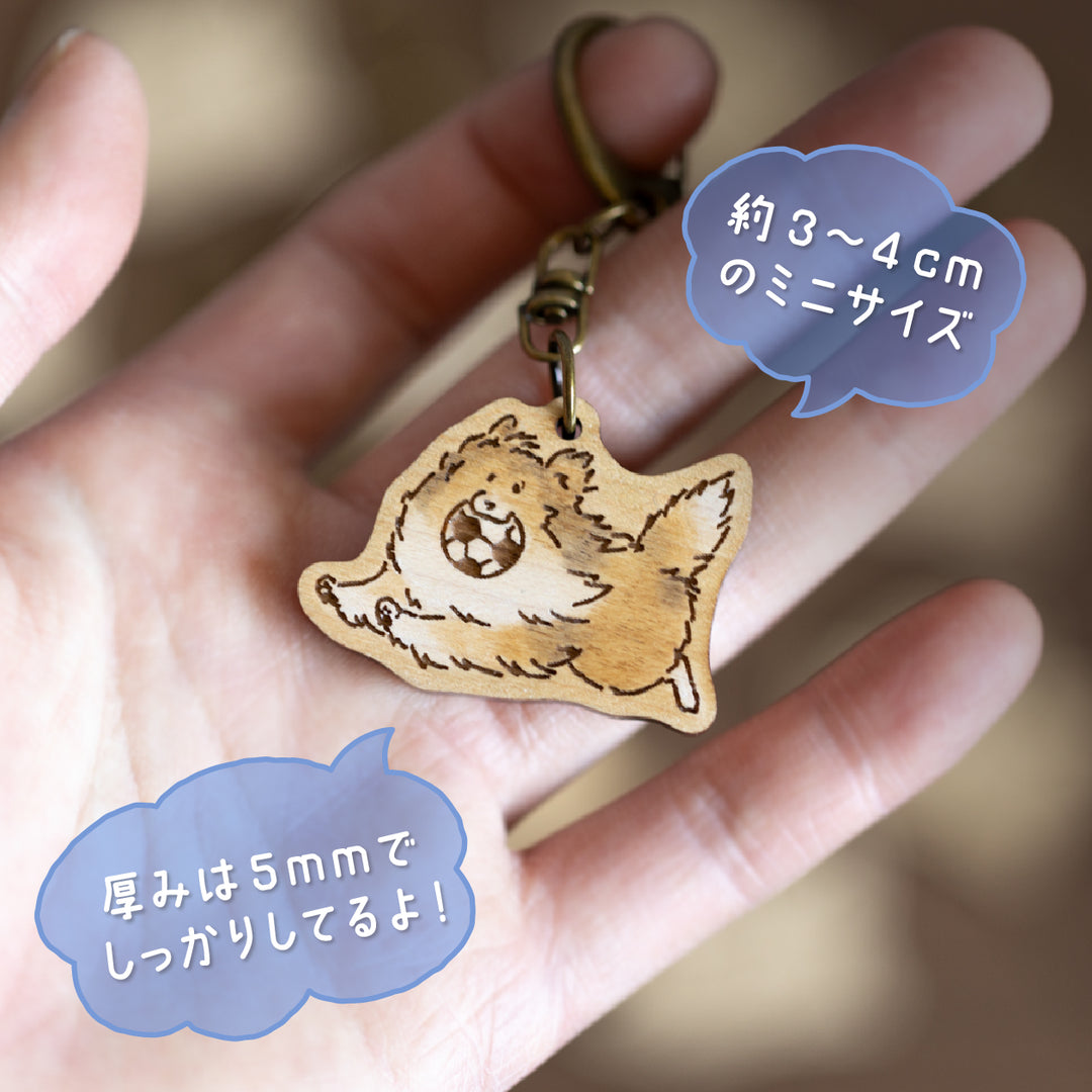 《オーダー品》わらシェルコレクション No.001 サッカーボール | ウッドキーホルダー
